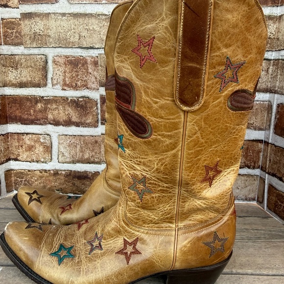Old Gringo Tan Star and Hat Embroidered Boots - Picture 2 of 8